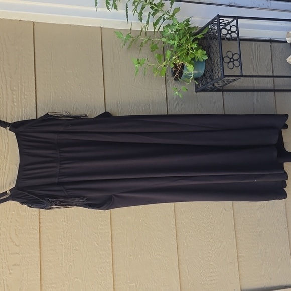 Torrid Black Crochet Trim Maxi Dress Pockets Fringe - Picture 10 of 13
